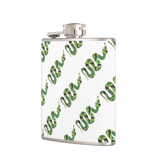 Flasques Silhouette d'impression en noir et vert serpent (Gauche)