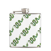 Flasques Silhouette d'impression en noir et vert serpent (Devant)