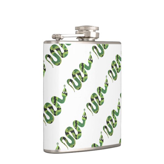 Flasques Silhouette d'impression en noir et vert serpent (Droite)