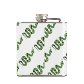 Flasques Silhouette d'impression en noir et vert serpent (Dos)