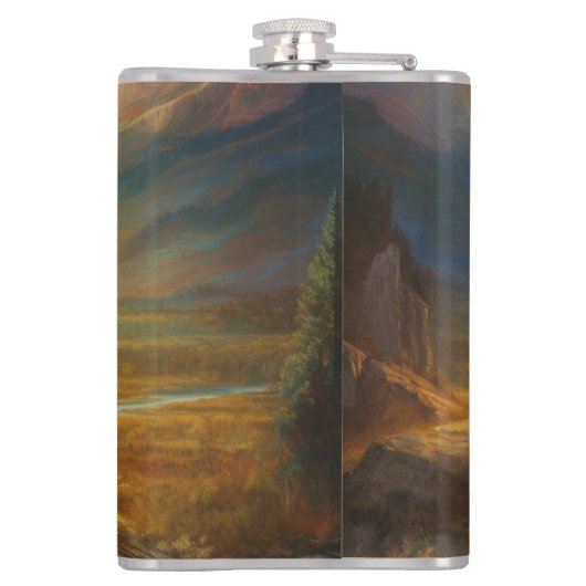 Flasques Silhouette du coucher de soleil de bison de buffle (Dos)