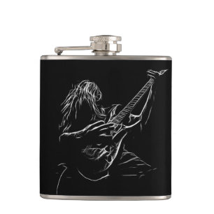 Flasques Silhouette d'un musicien de rock