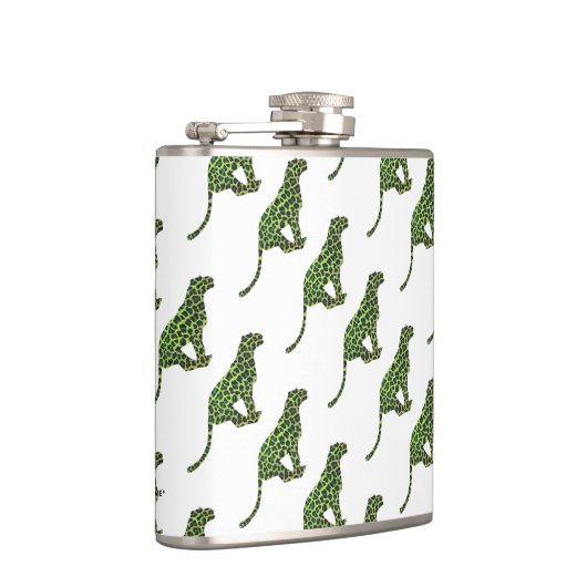 Flasques Silhouette Leopard noir et vert (Droite)