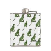 Flasques Silhouette Leopard noir et vert (Dos)