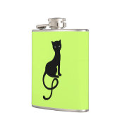 Flasques Silhouette mauvaise aimable de chat - vert noir de (Gauche)