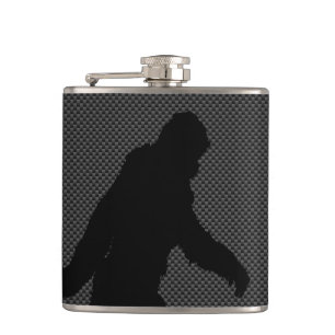Flasques Silhouette Noire Bigfoot Style Fibre de Carbone