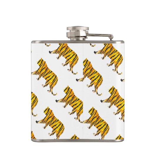 Flasques Silhouette Tiger noir et orange (Dos)