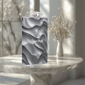 Flasques Silver Glamour Luxury Bling Metallic Waves Glitter