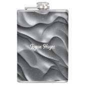 Flasques Silver Glamour Luxury Bling Metallic Waves Glitter (Devant)