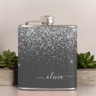 Flasques Silver Grey Girl Parties scintillant étincelante N