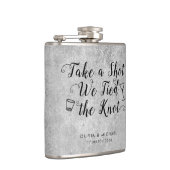 Flasques Silver Grey Lied the Knot Prendre Shot Wedding Fav (Droite)