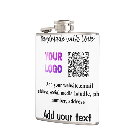 Flasques Simple code QR minimal ajouter un logo nom de code (Gauche)