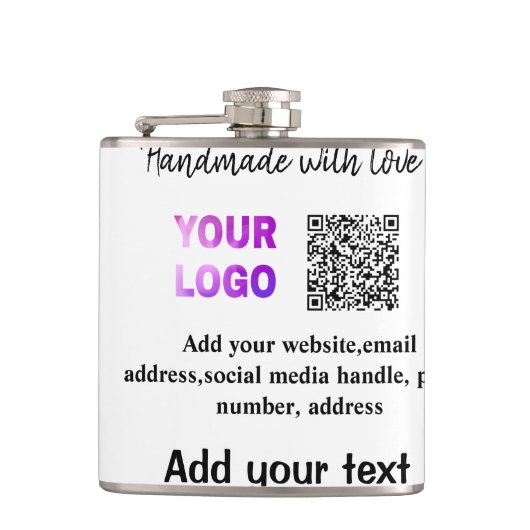 Flasques Simple code QR minimal ajouter un logo nom de code (Devant)