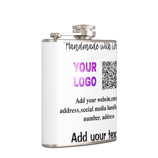 Flasques Simple code QR minimal ajouter un logo nom de code (Droite)