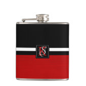 Flasques Simple deux tons Noir et Rouge Initiales Monogramm (Devant)