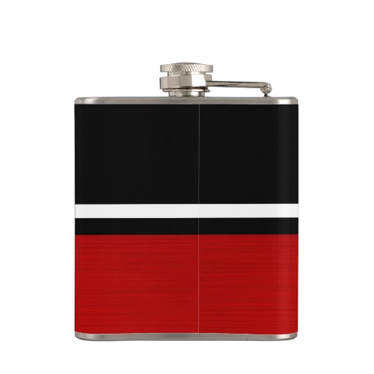 Flasques Simple deux tons Noir et Rouge Initiales Monogramm (Dos)