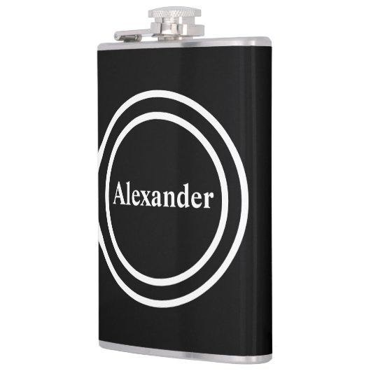 Flasques Simple Elegant noir Monogramme Monogramme Fl (Gauche)