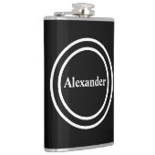 Flasques Simple Elegant noir Monogramme Monogramme Fl (Droite)