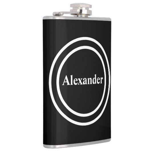 Flasques Simple Elegant noir Monogramme Monogramme Fl (Droite)