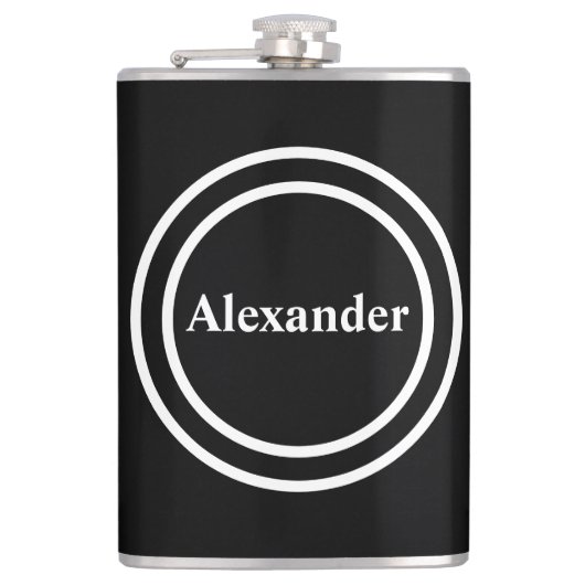 Flasques Simple Elegant noir Monogramme Monogramme Fl (Devant)