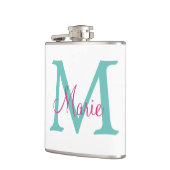 Flasques simple minimal add name monogram green pink blue t (Gauche)