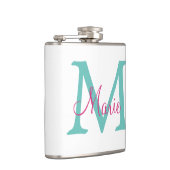 Flasques simple minimal add name monogram green pink blue t (Droite)