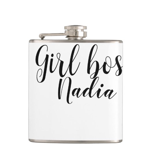 Flasques simple minimal girl boss ajouter nom texte image e (Devant)