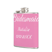 Flasques Simple minimal pink bridesmaid add name year text (Gauche)