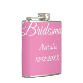 Flasques Simple minimal pink bridesmaid add name year text (Droite)