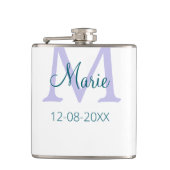Flasques simple minimum ajouter nom monogramme violet vert  (Devant)