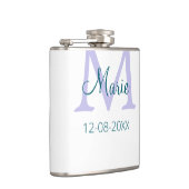 Flasques simple minimum ajouter nom monogramme violet vert  (Droite)