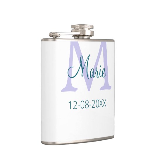 Flasques simple minimum ajouter nom monogramme violet vert  (Droite)