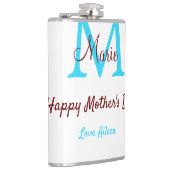 Flasques simple minimum jour mère bleu monogramme rose nom (Droite)