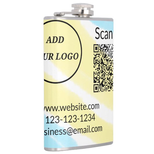 Flasques Simple minimum q r code ajouter logo code d'analys (Droite)