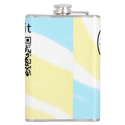 Flasques Simple minimum q r code ajouter logo code d'analys (Dos)