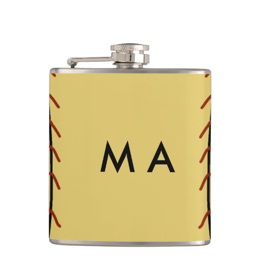 Flasques Simple monogramme ajouter votre nom lettre man min (Devant)