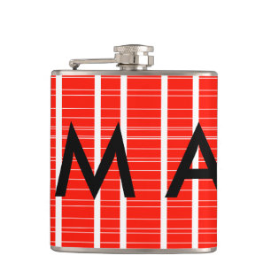 Flasques Simple monogramme ajouter votre nom lettre man min