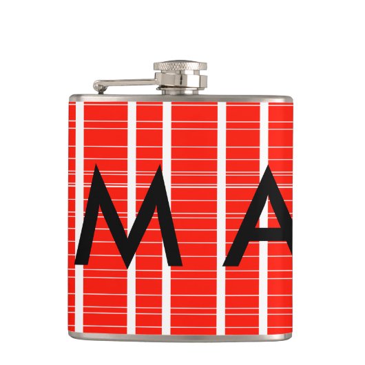 Flasques Simple monogramme ajouter votre nom lettre man min (Devant)