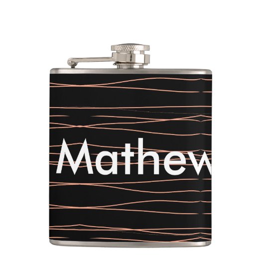 Flasques Simple monogramme ajouter votre nom lettre man min (Devant)