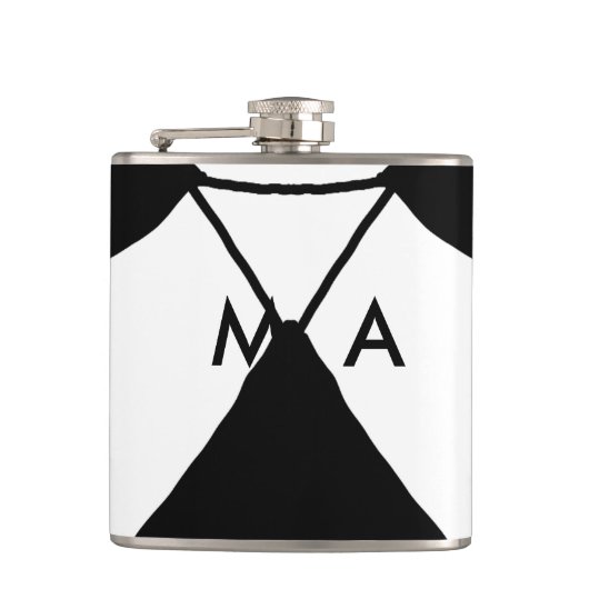 Flasques Simple monogramme ajouter votre nom lettre man min (Devant)