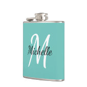 Flasques Simple Monogramme Bleu Clair (Gauche)