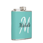 Flasques Simple Monogramme Bleu Clair (Droite)