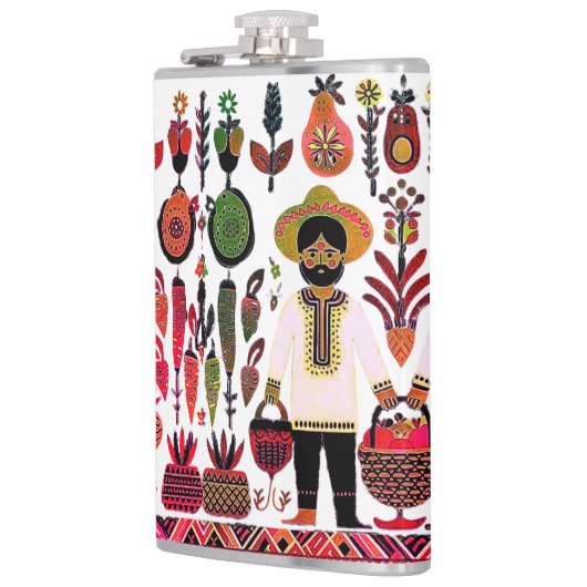 Flasques simple peinture madhubani (Gauche)