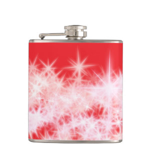Flasques Simple rouge rose brillant étoiles ajouter votre t