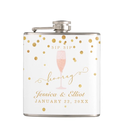 Flasques Sip Sip Hooray Douche ou Fiançailles (Devant)