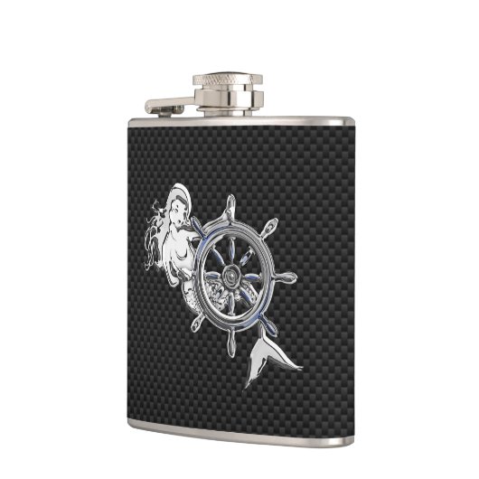 Flasques Sirène Chrome sur l'impression de fibre de carbone (Gauche)