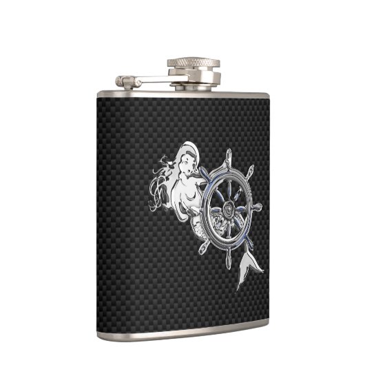 Flasques Sirène Chrome sur l'impression de fibre de carbone (Droite)