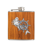 Flasques Sirène Chrome sur l'impression de teck (Devant)