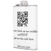 Flasques site web de mariage rsvp q r code ajouter nom text (Gauche)