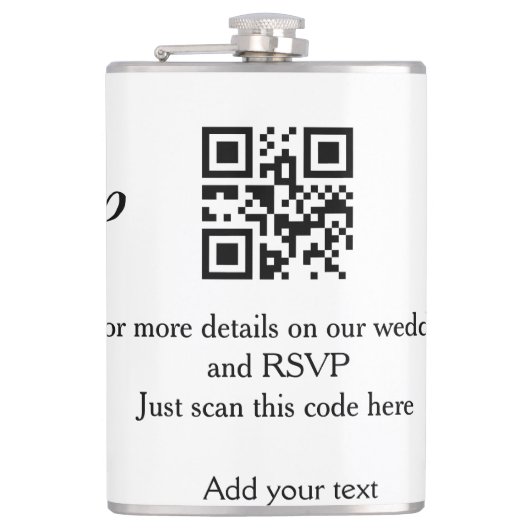 Flasques site web de mariage rsvp q r code ajouter nom text (Devant)